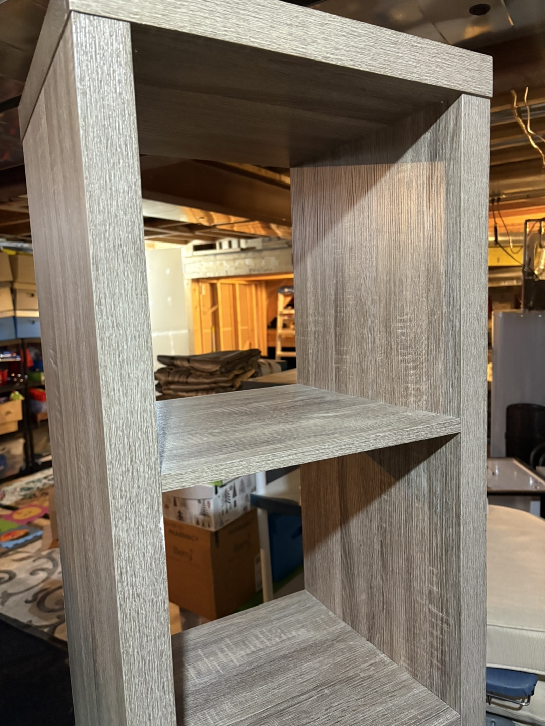 Grey Wood Bookcase
