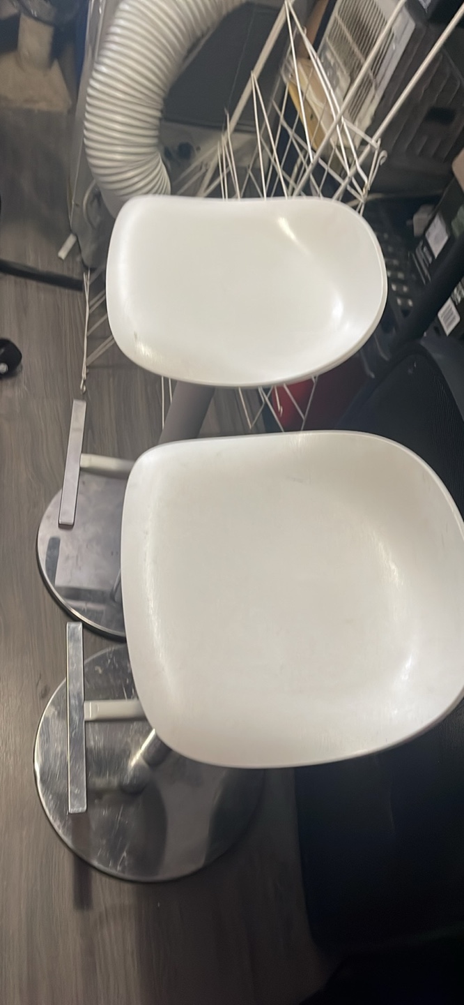 Pair of White Bar Stools