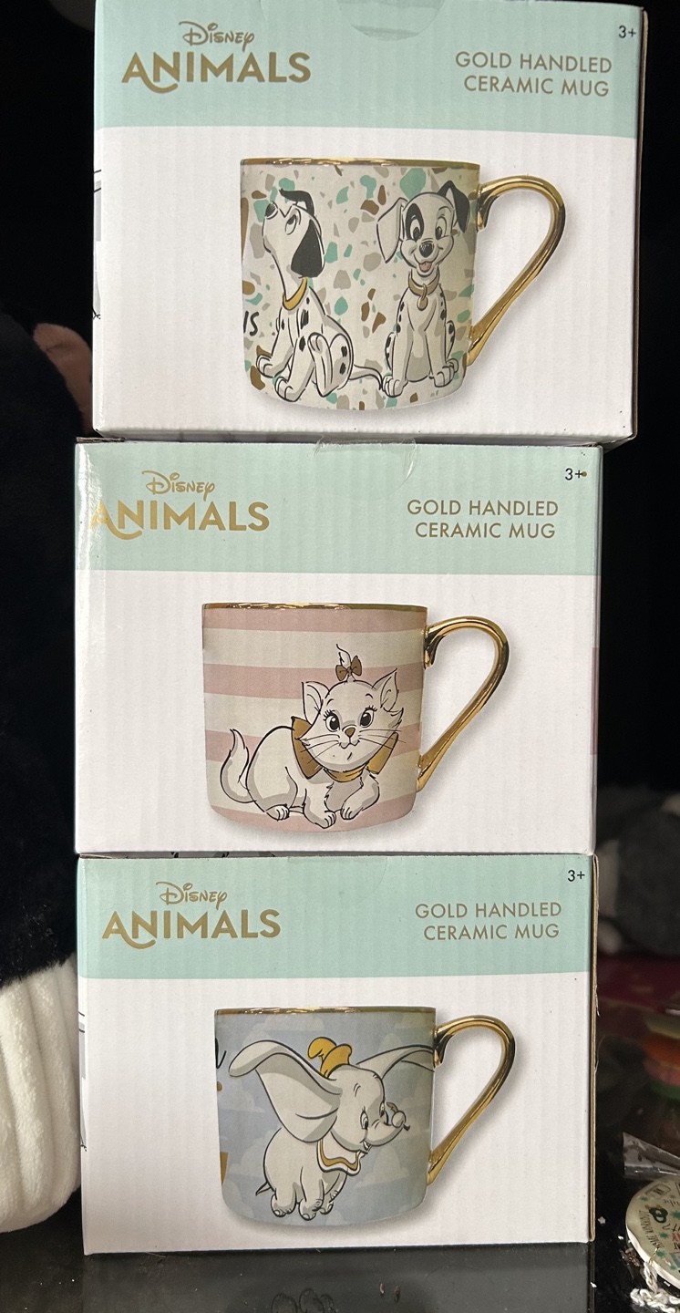 Disney Animals Gold-Handled Ceramic Mugs (Set of 3)
