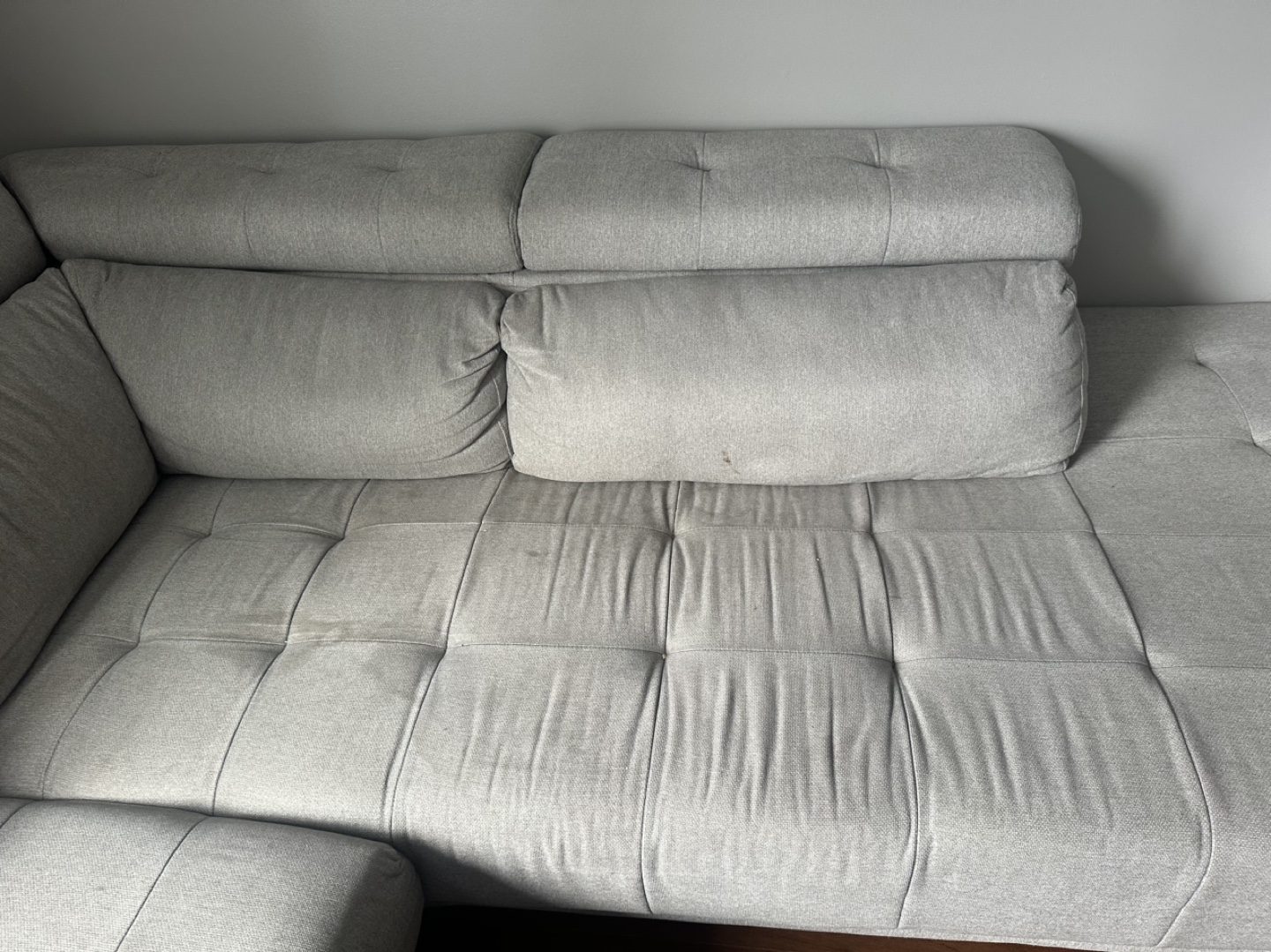 Grey L-Shaped Sectional Sofa - photo 2
