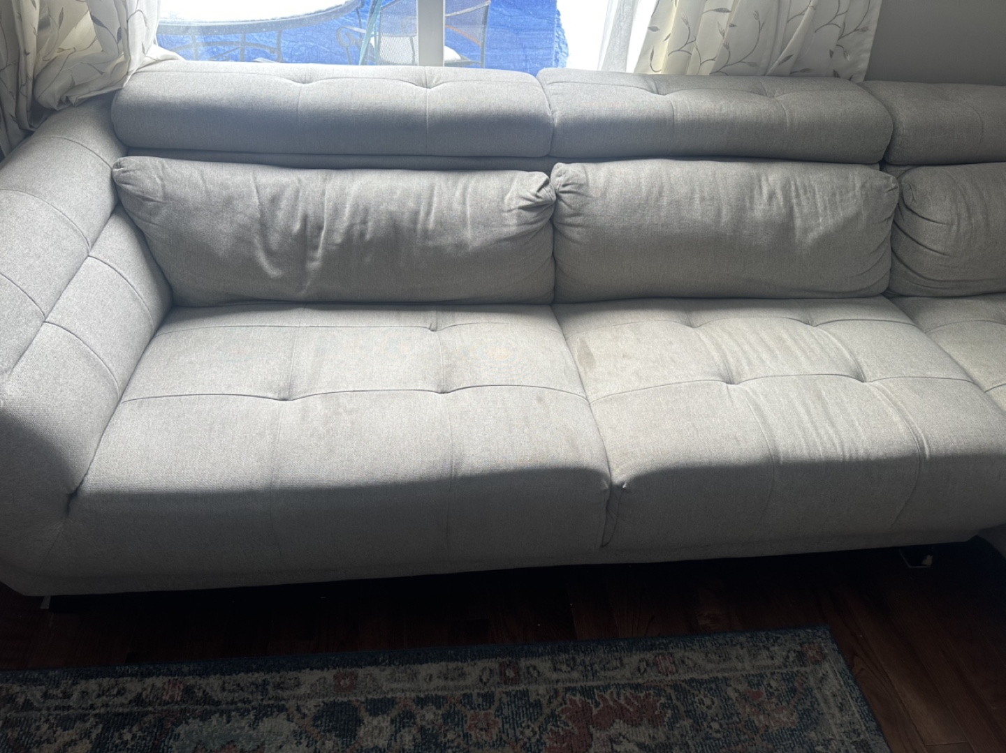 Grey L-Shaped Sectional Sofa - photo 3