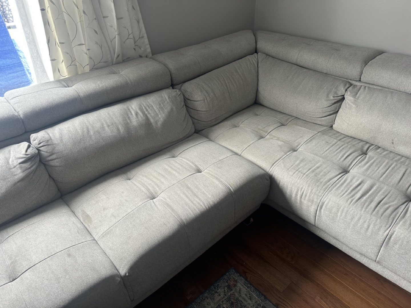 Grey L-Shaped Sectional Sofa - photo 4