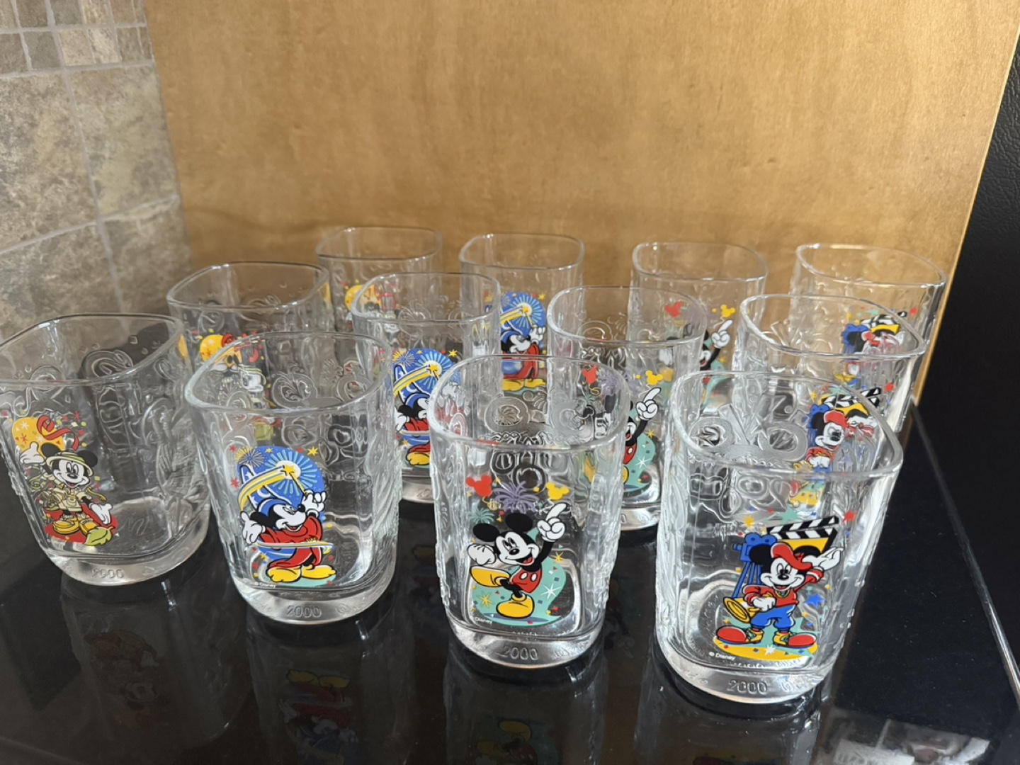 12 Vintage McDonald's Disney Millennium Celebration Glasses
