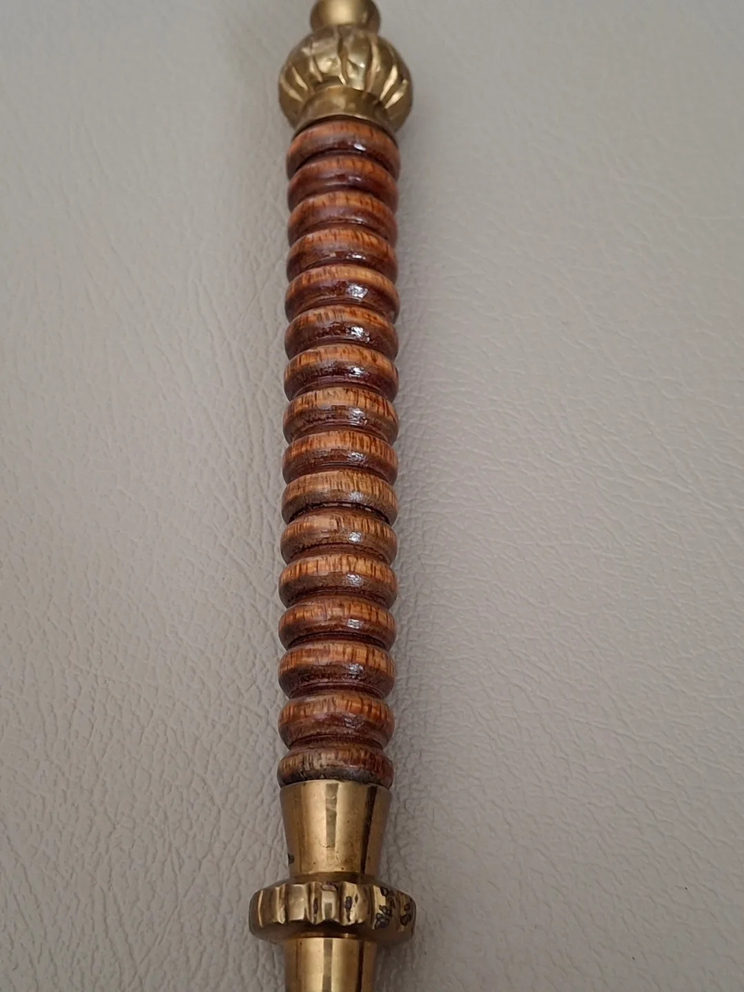 Vintage brass letter opener with wood handle image indicator(3)