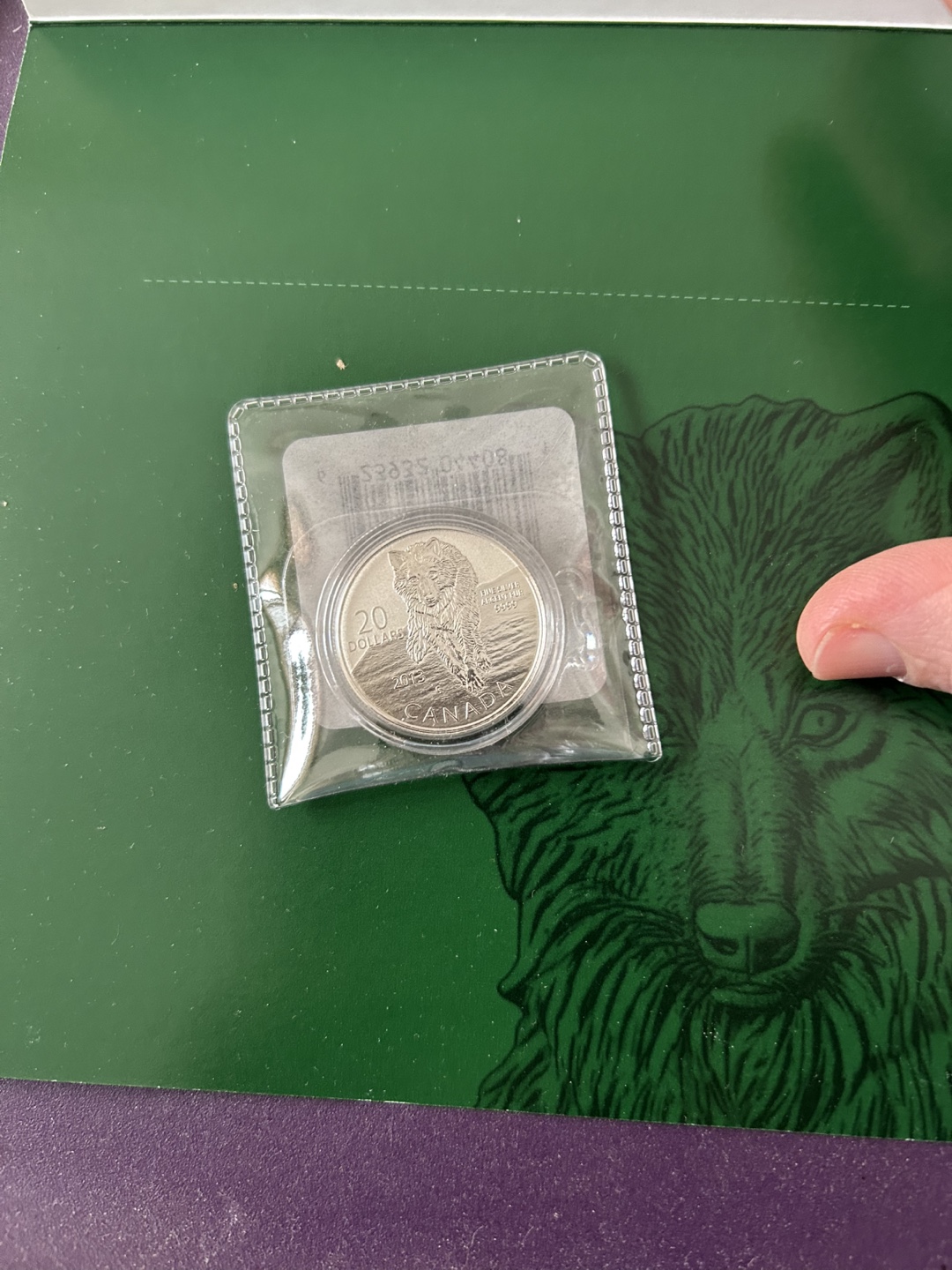 2013 Royal Canadian Mint $20 Silver Wolf Coin - photo 2