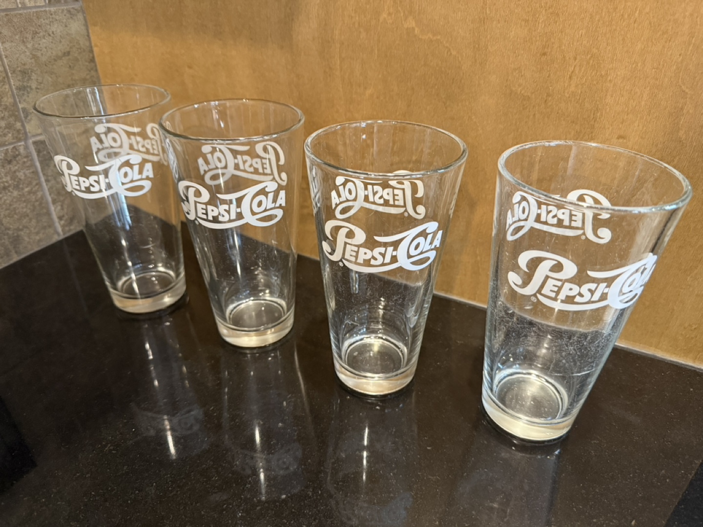 Set of Four Vintage Pepsi-Cola Glasses