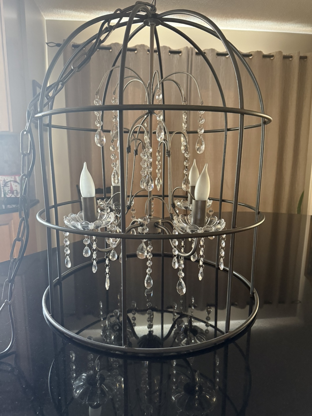 Gorgeous Crystal Style Cage Chandelier
