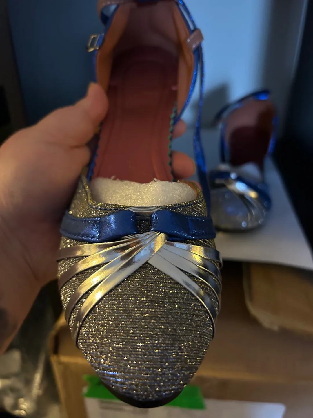 Sparkly Blue and Silver Women's Heels image indicator(3)