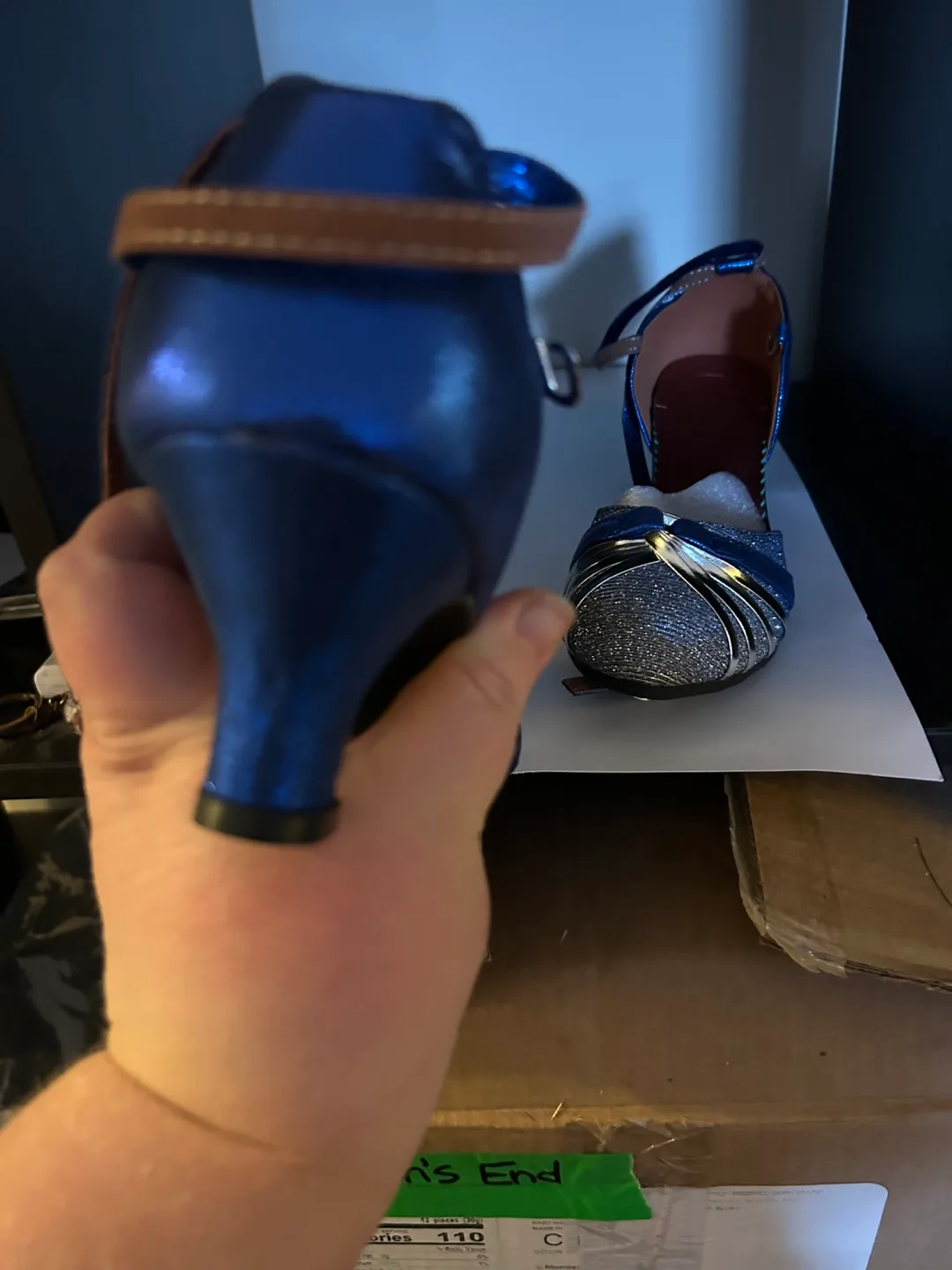 Sparkly Blue and Silver Women's Heels image indicator(4)