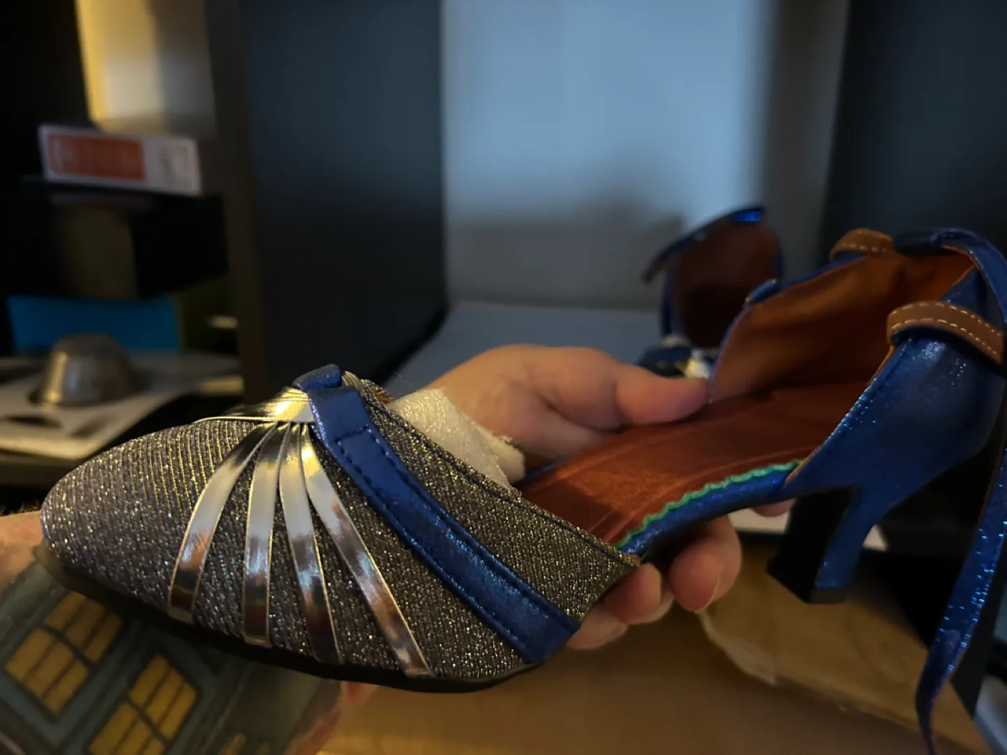 Sparkly Blue and Silver Women's Heels image indicator(6)