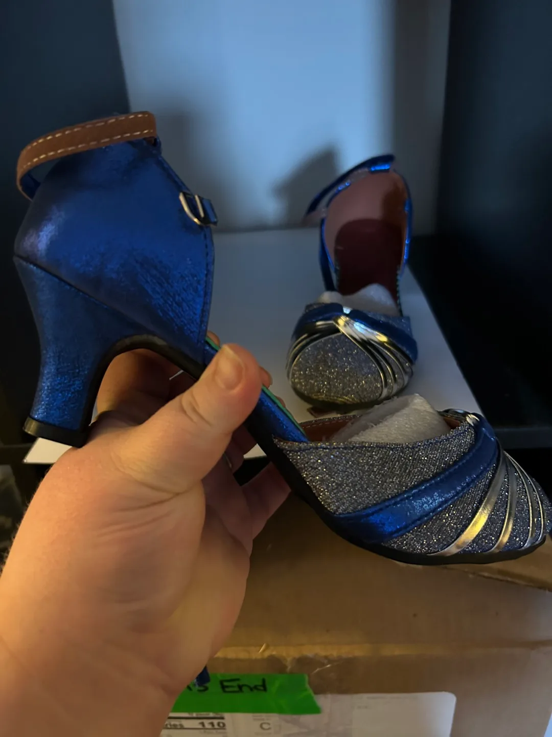 Sparkly Blue and Silver Women's Heels image indicator(5)