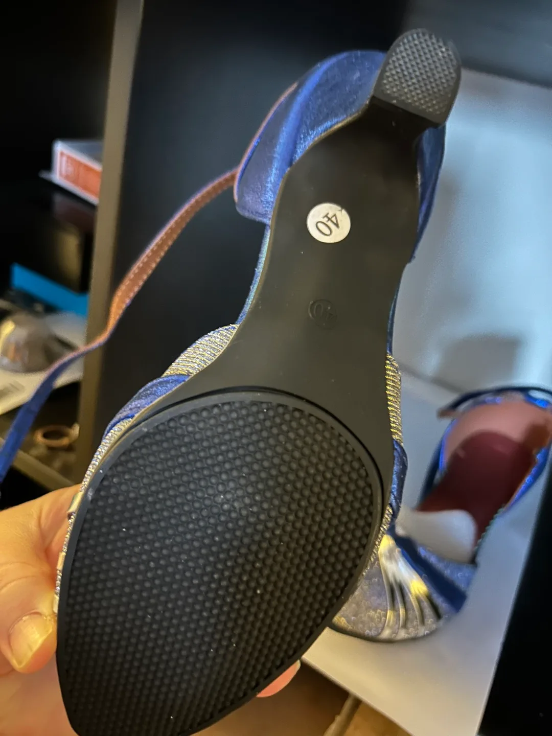 Sparkly Blue and Silver Women's Heels image indicator(7)