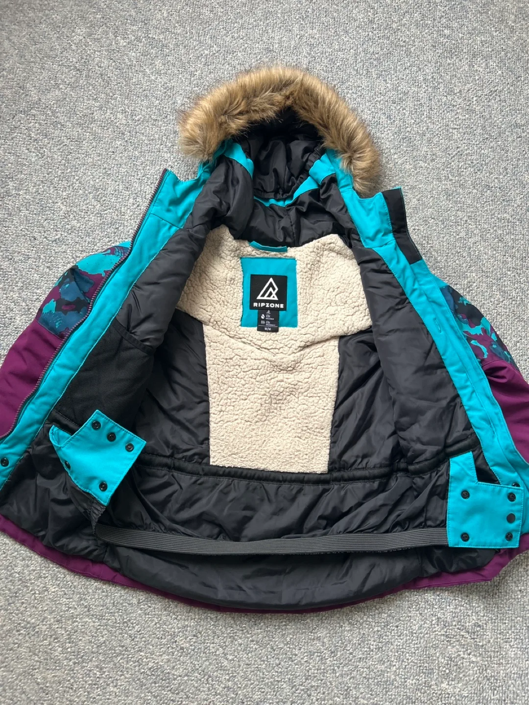 Girls' Ripzone Size 8Jacket Purple Teal image indicator(3)