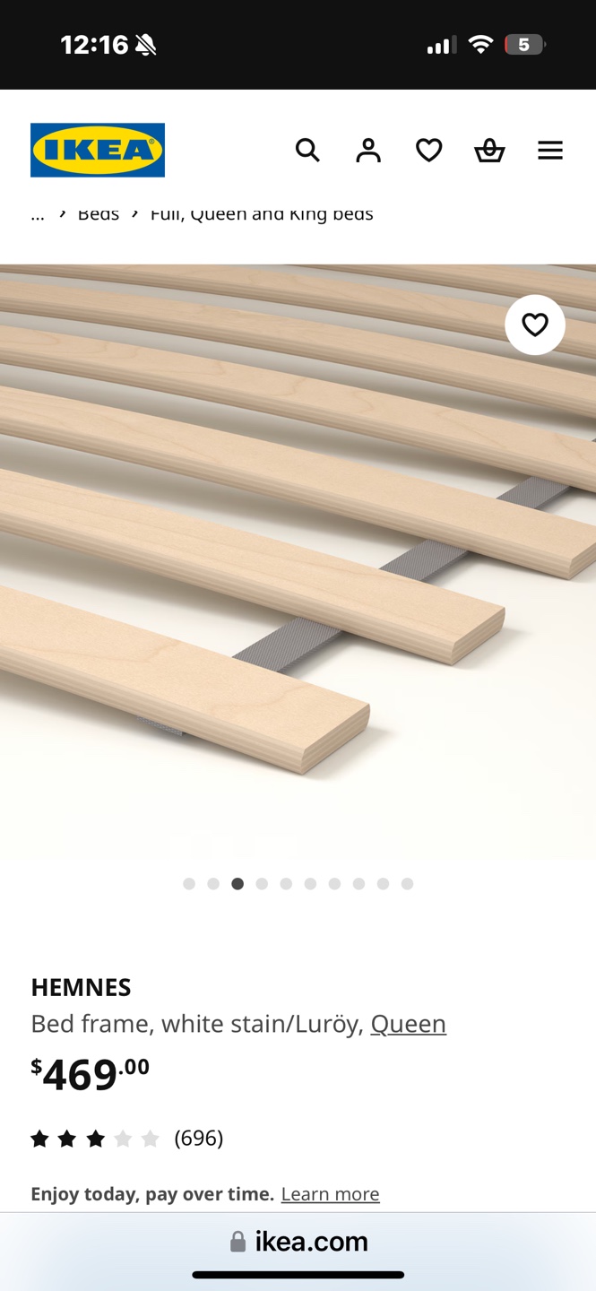 IKEA HEMNES Queen Bed Frame - White - photo 2
