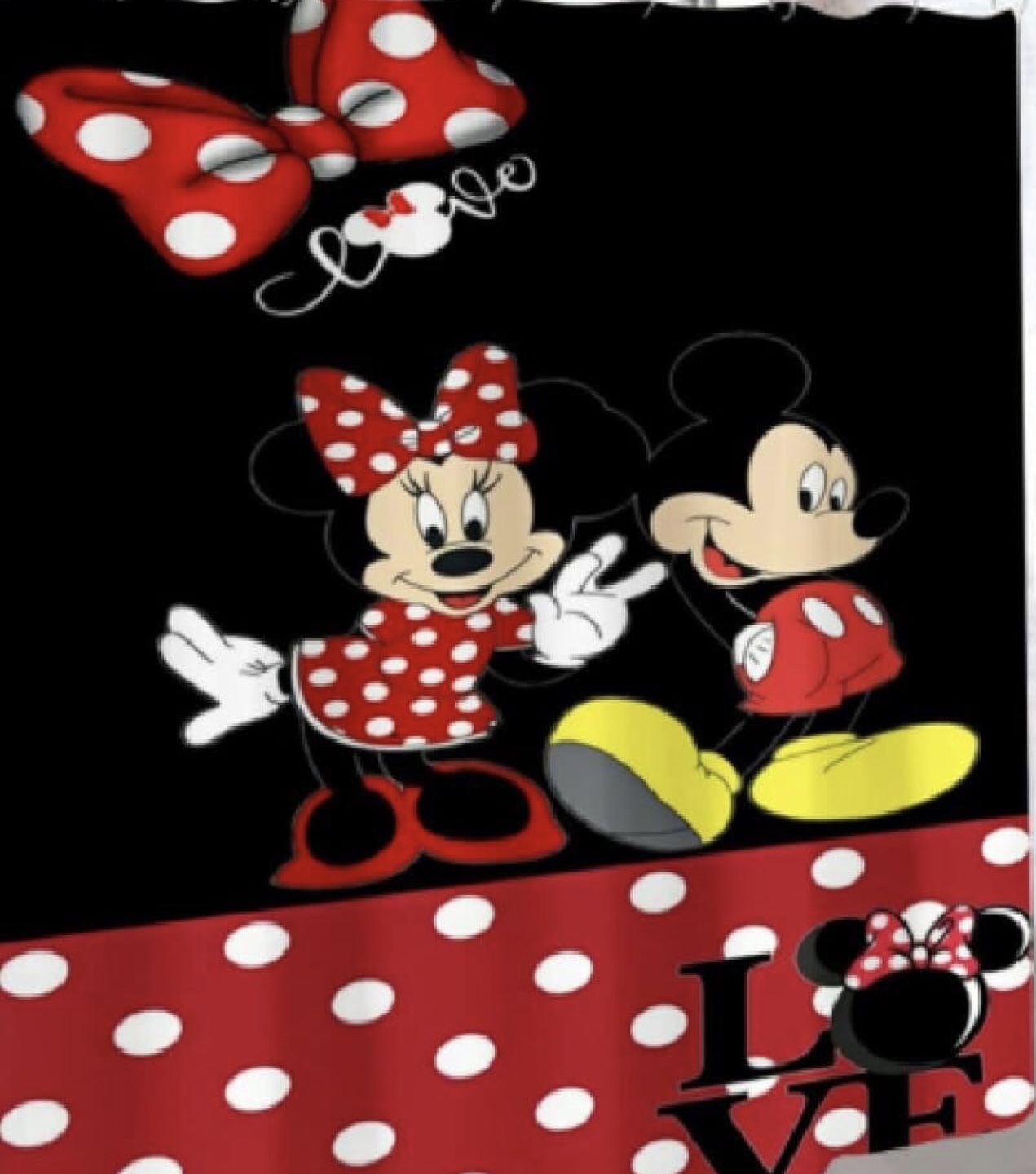 Minnie and Mickey Mouse Shower Curtain