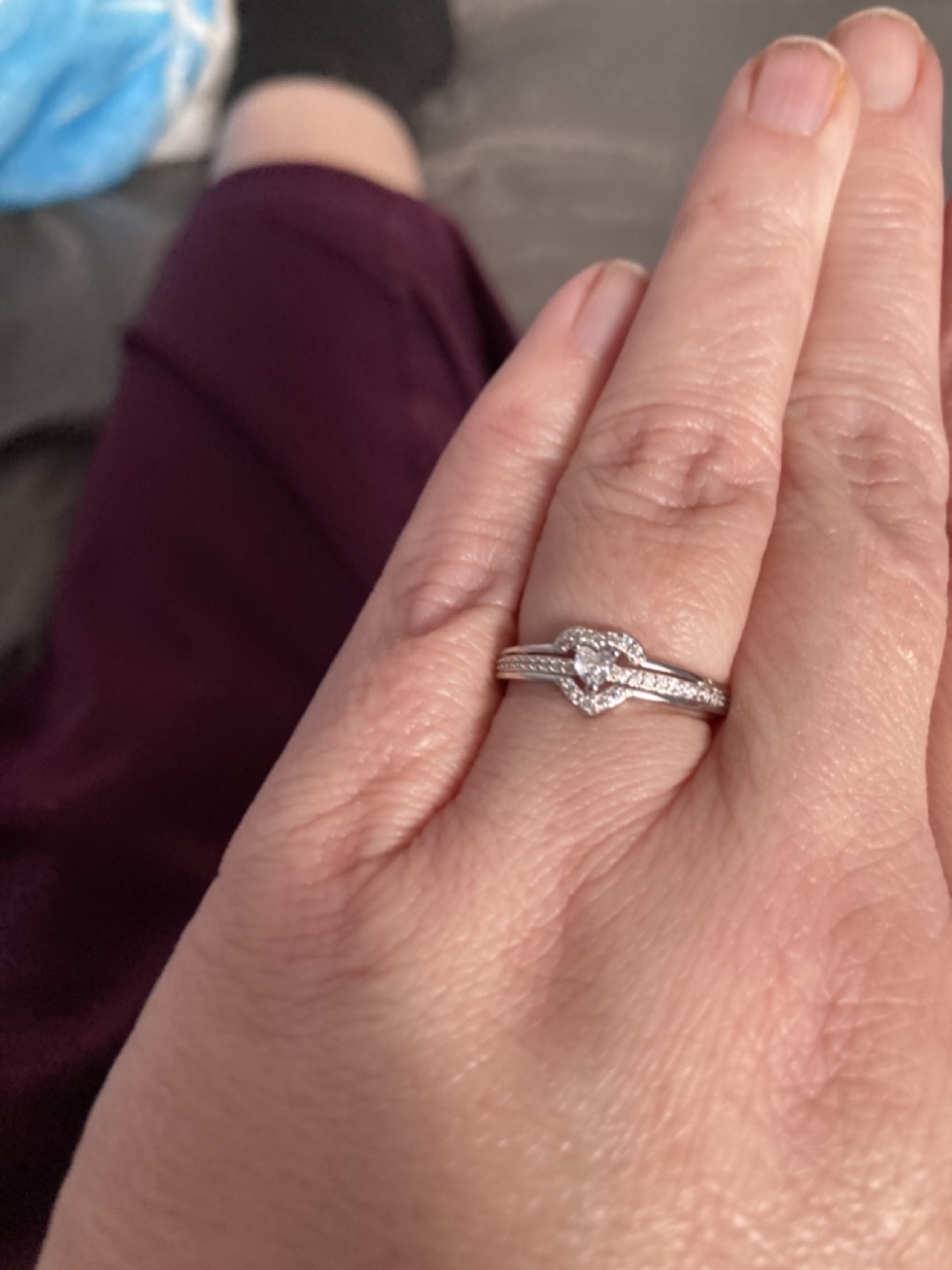 Sterling Silver Heart Ring with Cubic Zirconia - photo 3