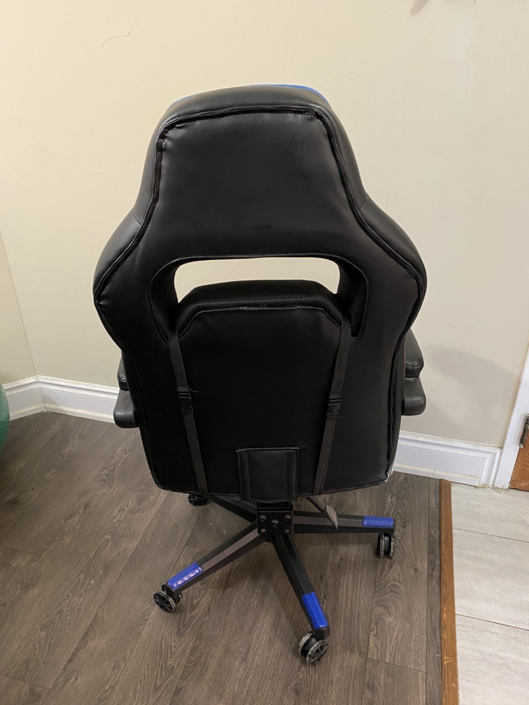 Gaming Chair with Footrest - Blue and Black - photo 3