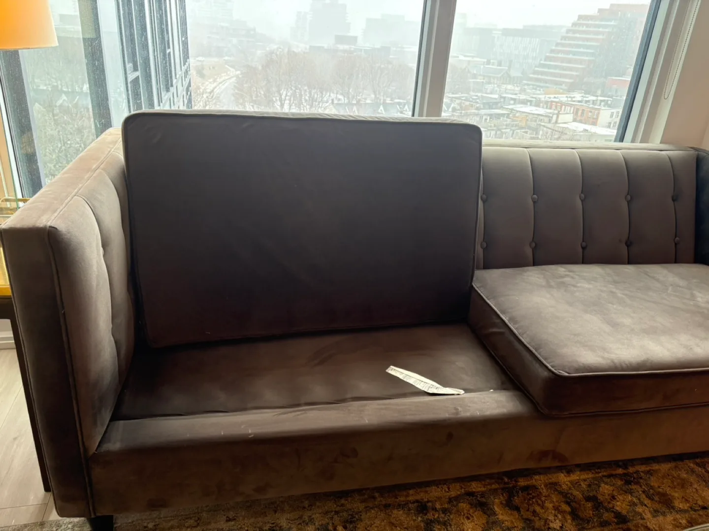 Dark Grey Velvet Sofa image indicator(4)