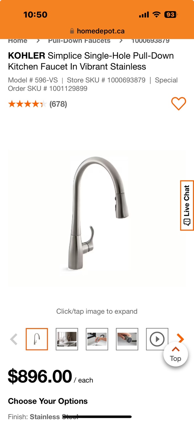 Kohler Simplice Pull-Down Kitchen Faucet - Vibrant Stainless
