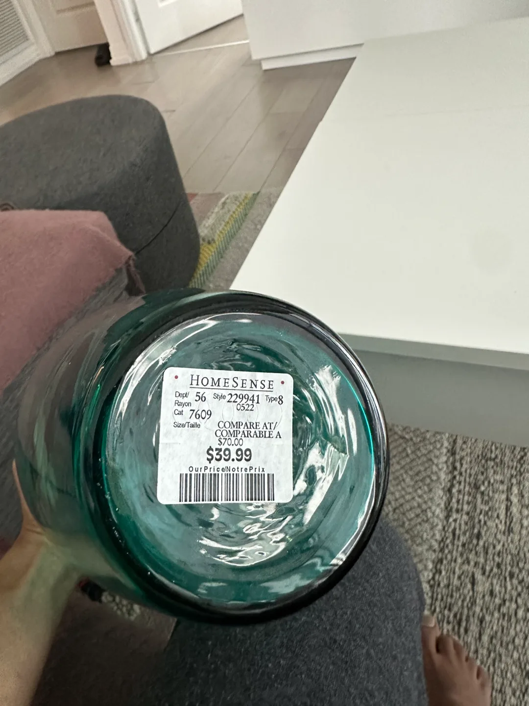 Teal Glass Vase - Handmade in Poland image indicator(2)