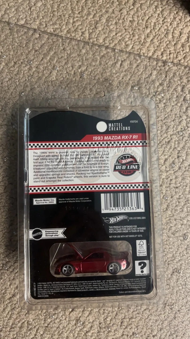 Hot Wheels Red Line Club 1993 Mazda RX-7 R1 image indicator(2)