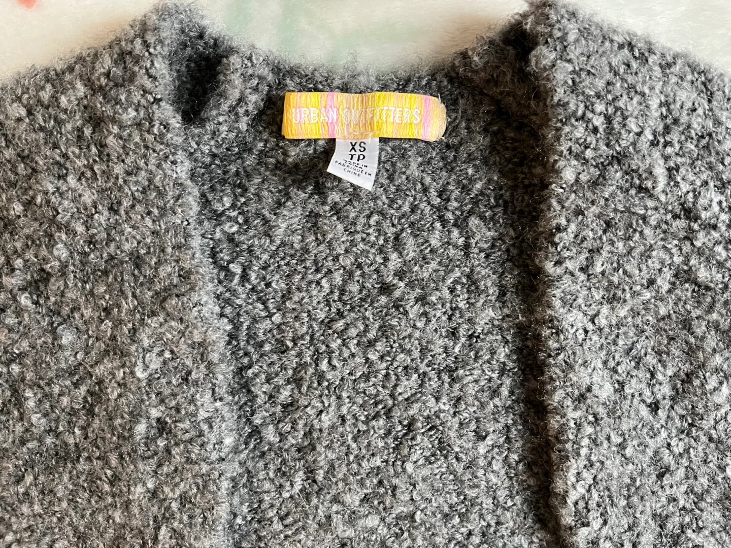 Urban Outfitters Grey Fluffy Bolero Cardigan XS image indicator(2)