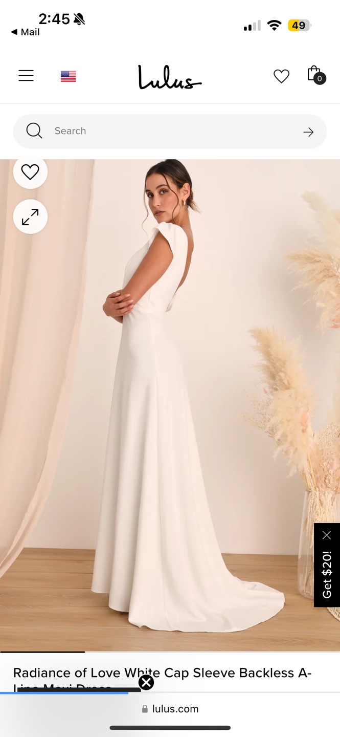 Brand new- Lulus Cap Sleeve Backless A-Line Maxi Dress