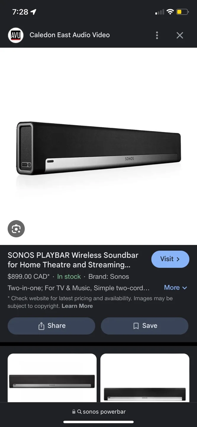 Sonos Playbar Wireless Soundbar thumbnail