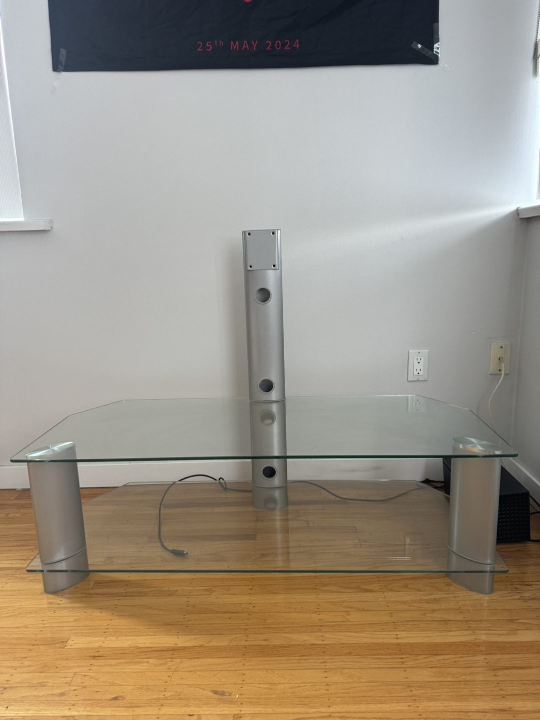 Glass TV Stand with Built-in Soundbar