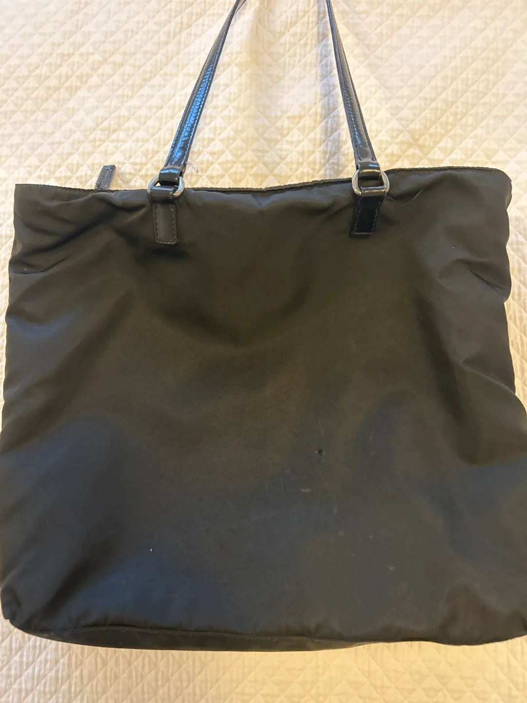 Prada Black Nylon Tote Bag with Metal Accents image indicator(4)