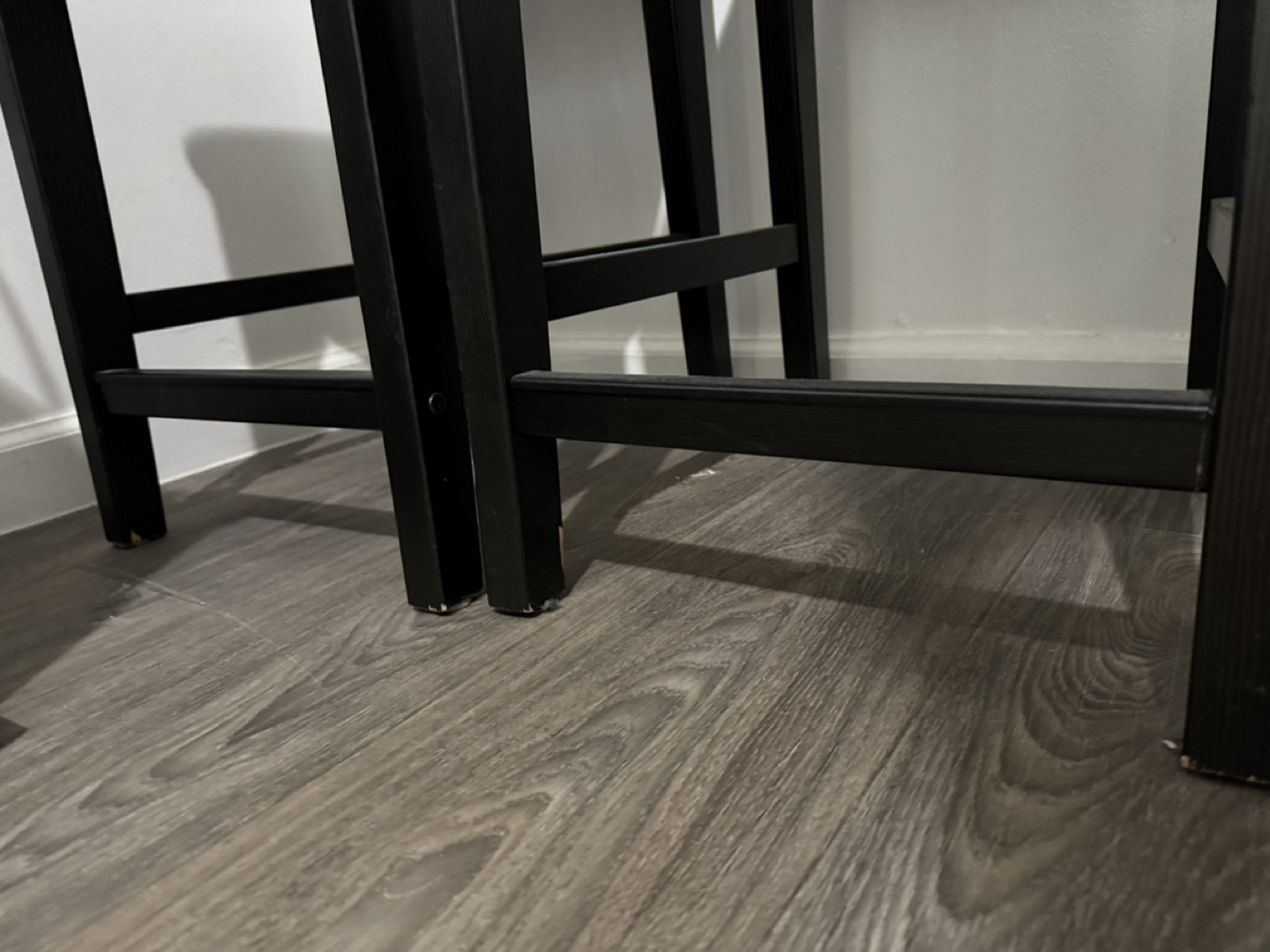 2 of IKEA Black Wooden Counter Height Stools - photo 3