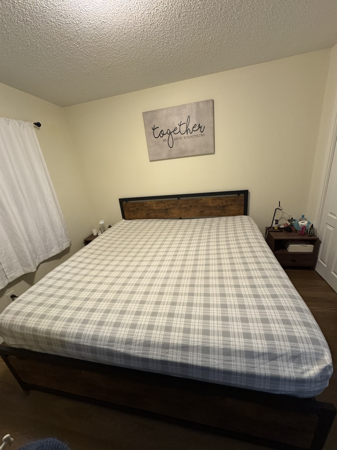 King Size Platform Bed Frame and mattress