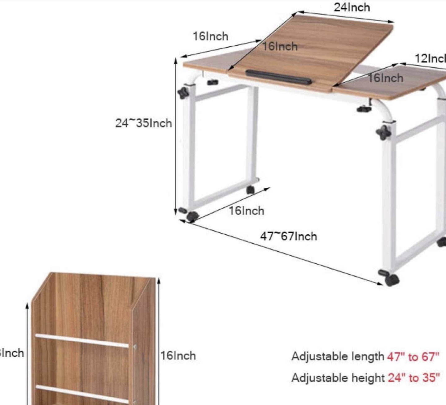 Adjustable Height Laptop Desk with Storage - photo 3
