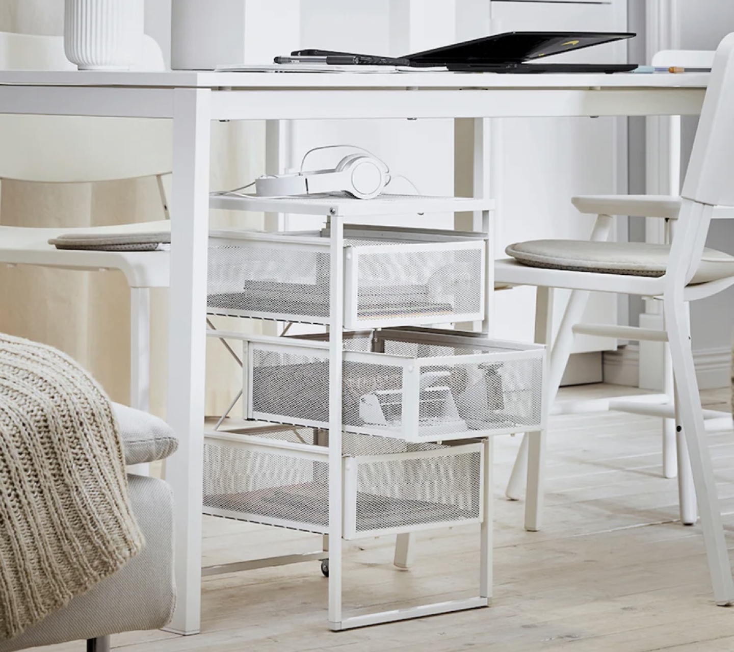 IKEA LENNART Drawer unit, White Metal 3-Drawer Organizer - photo 5