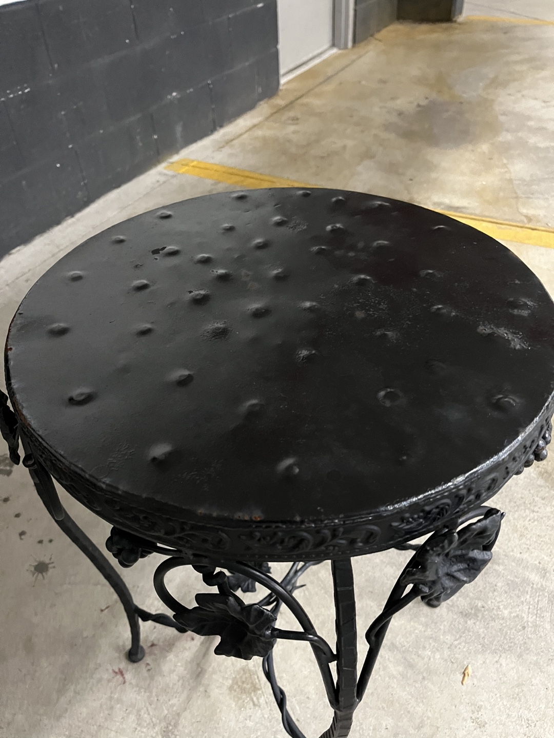 Vintage Black Metal Garden Side Table - photo 2