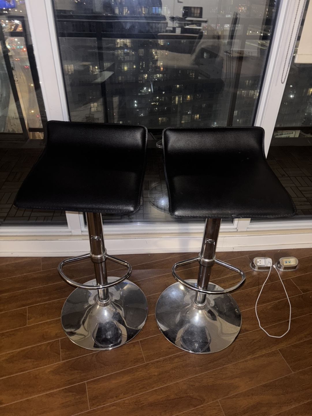 Pair of Black Bar Stools