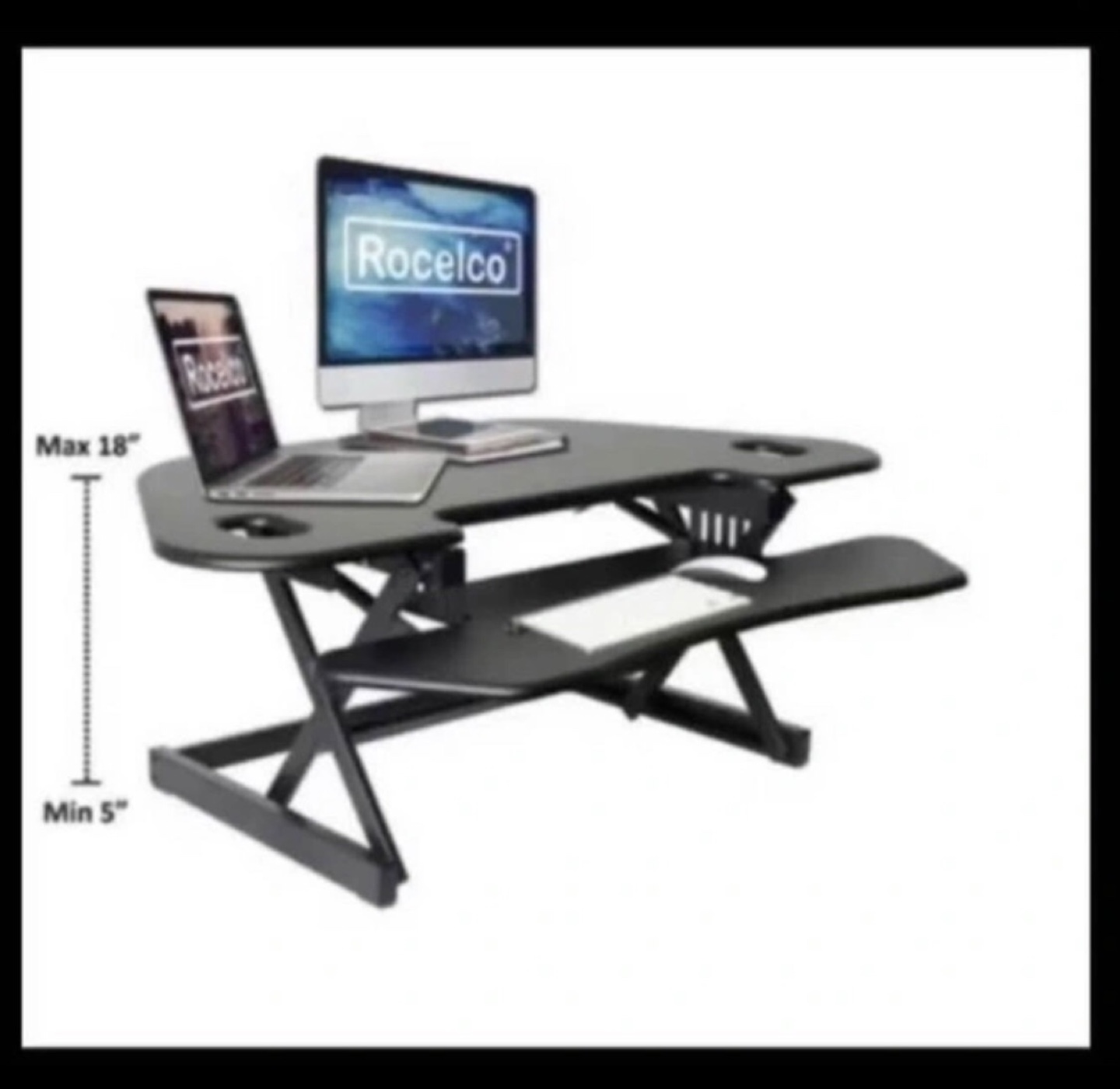 Rocelco Adjustable Standing Desk Converter