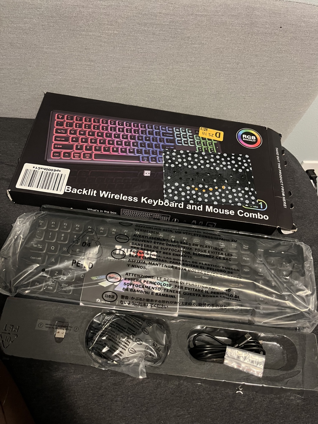 Backlit Wireless Keyboard and Mouse Combo