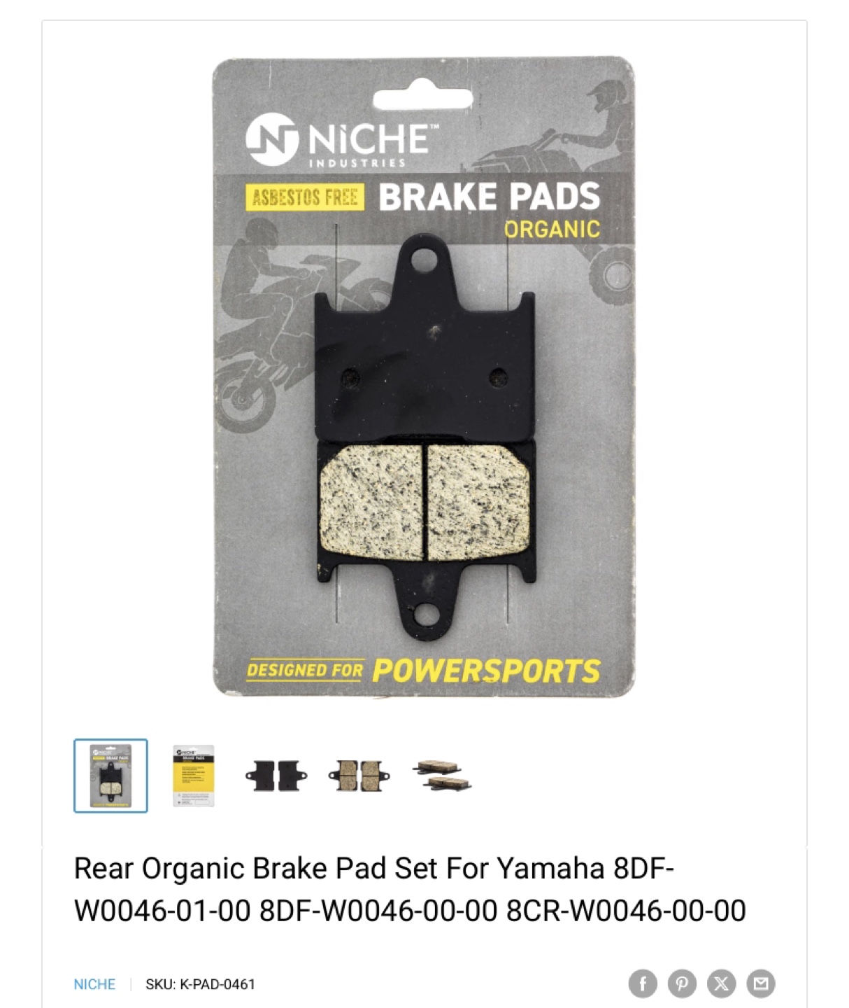 NEW NICHE POWERSPORT BRAKE PADS - photo 5