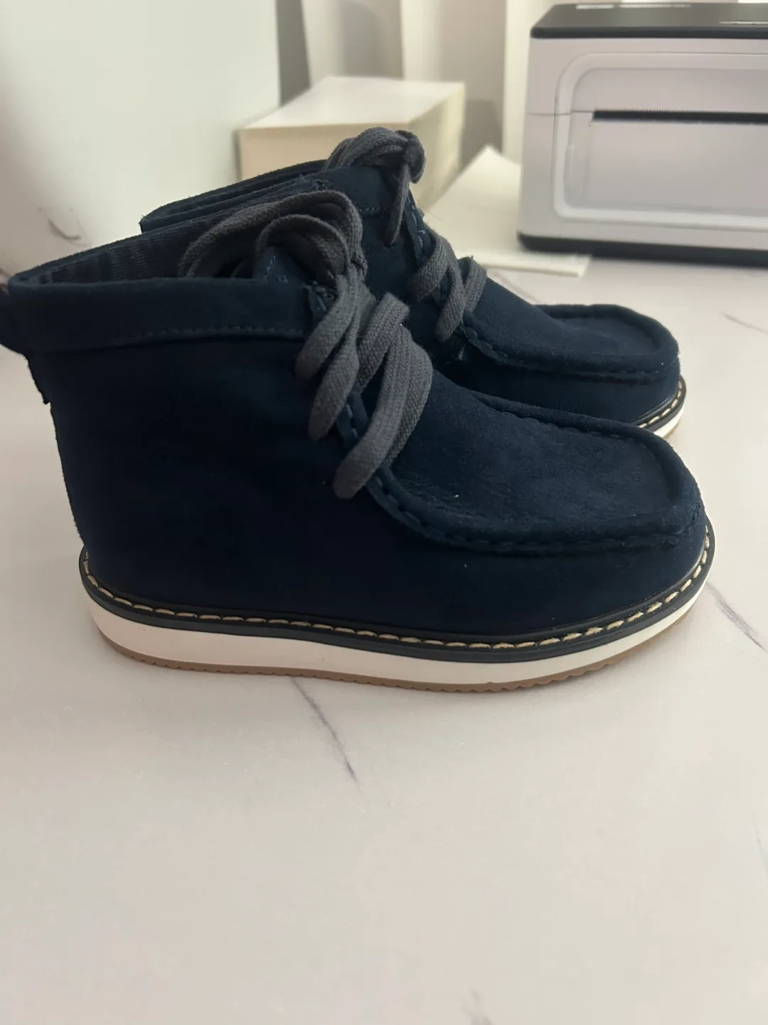 [New] Baby Gap Size 9 Blue Suede Boots image indicator(2)