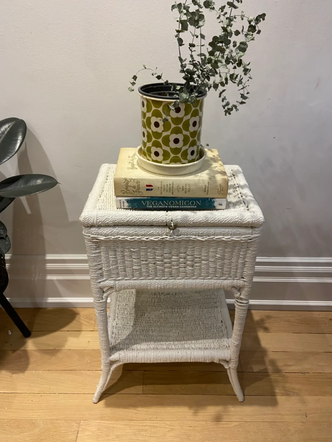 White Wicker Storage Table thumbnail