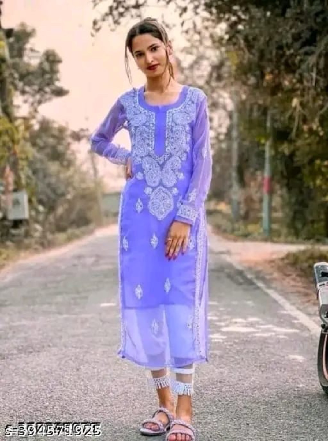 Lavender Chikankari Kurti - photo 2