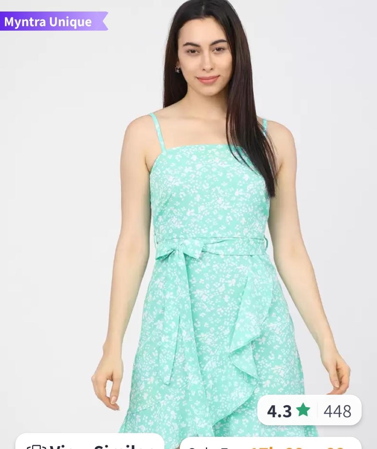 Mint Green Floral Wrap Dress