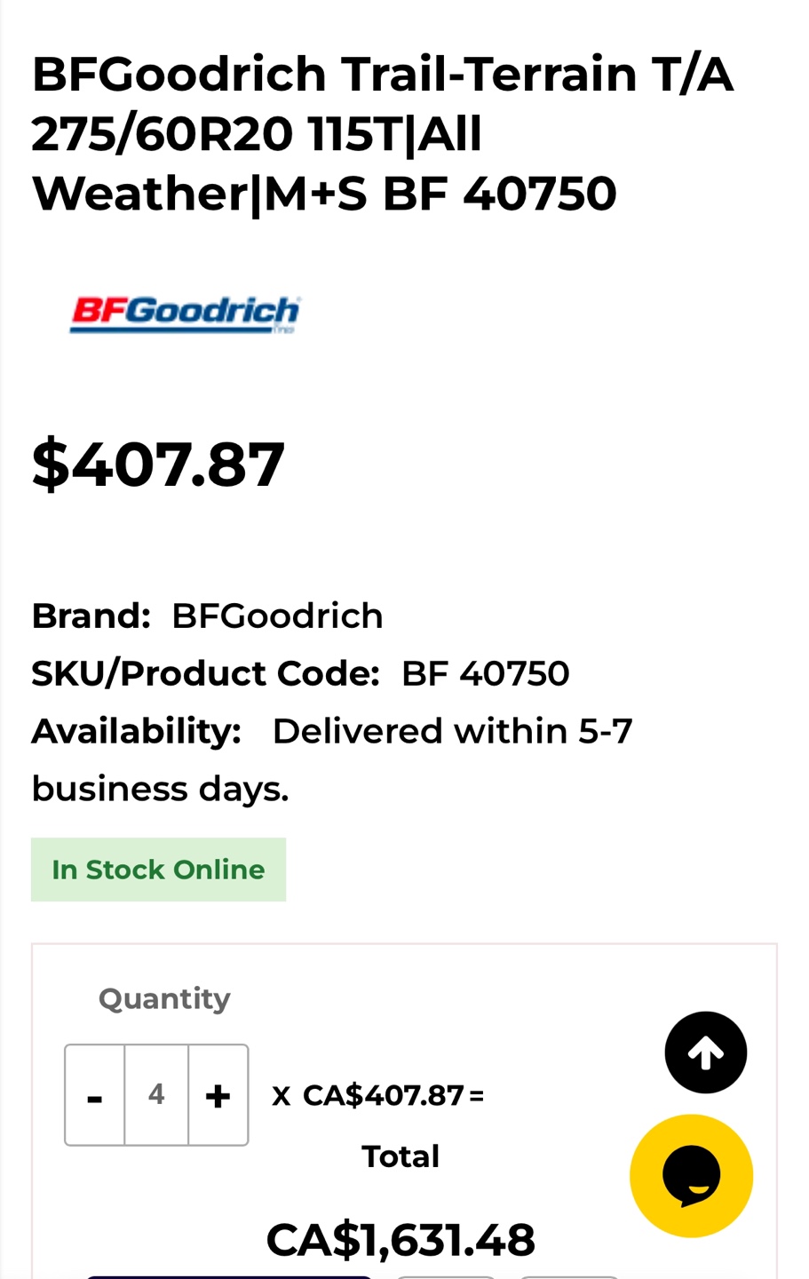 BFGoodrich Trail-Terrain T/A 275/60R20 Tire - photo 3