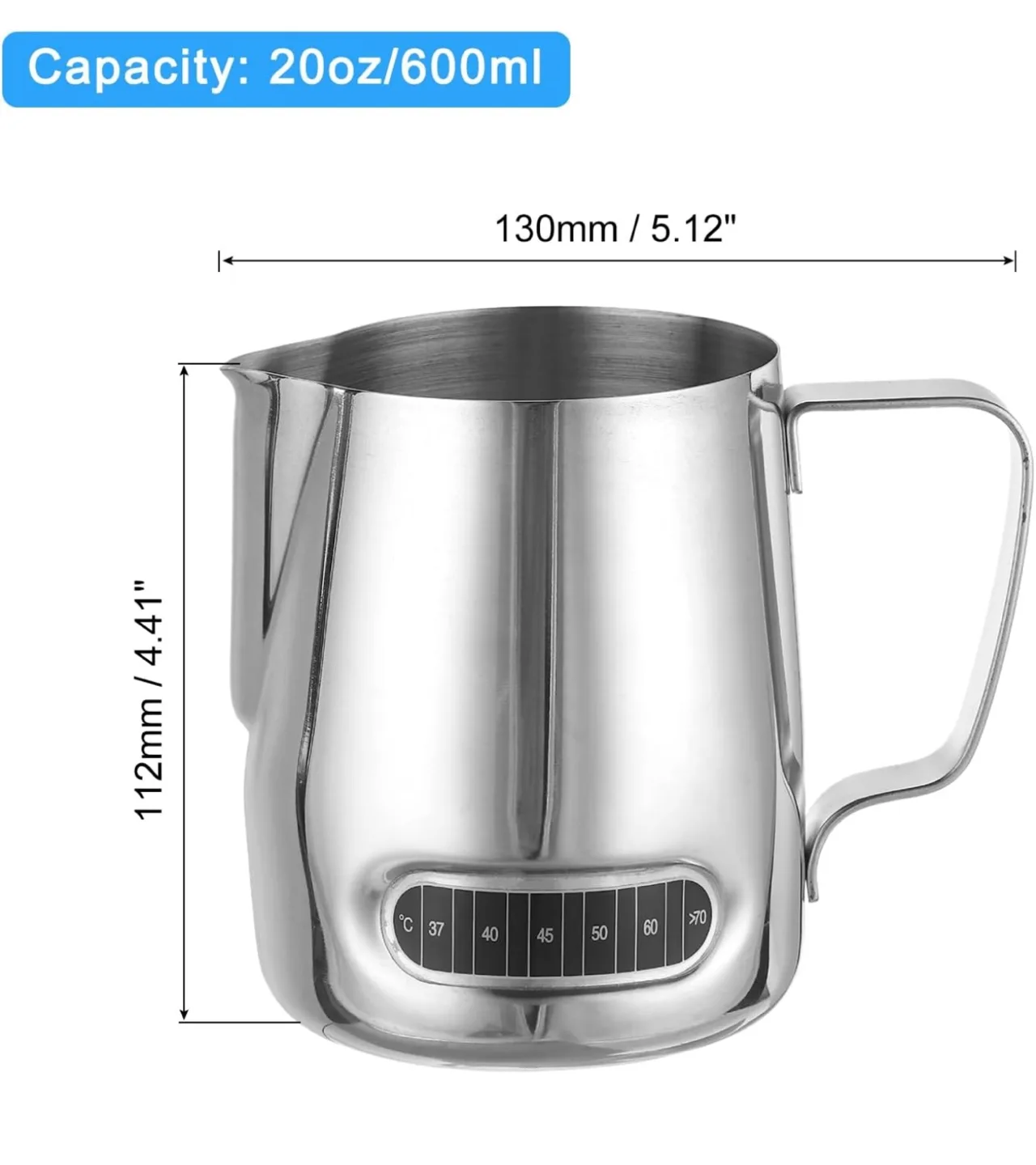 20oz Stainless Steel Milk Frothing Pitcher image indicator(2)