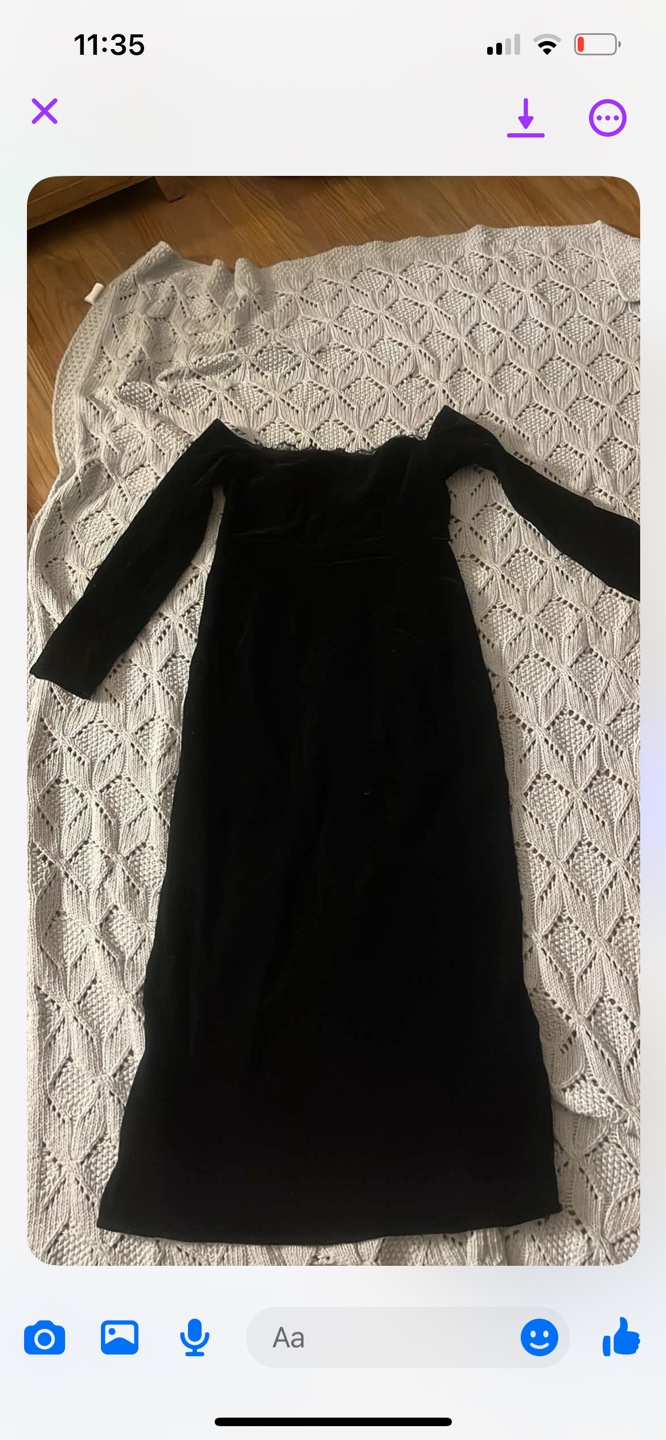 CommeNse Velvet Off-Shoulder Midi Dress - photo 3