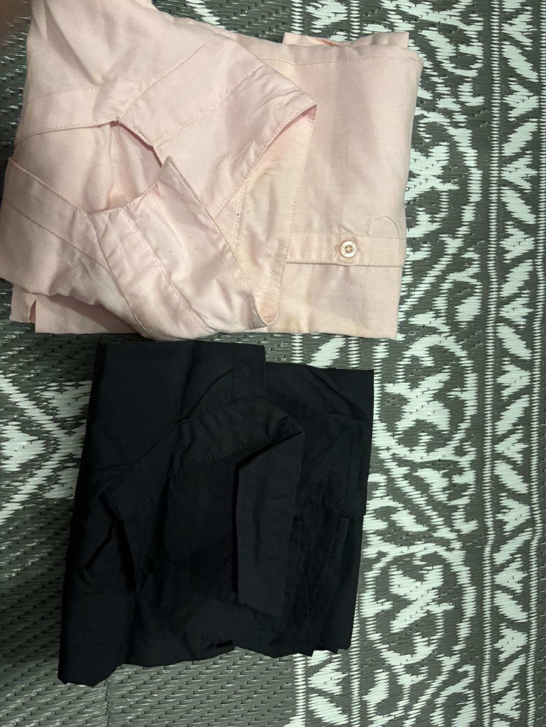 Two Women's Button-Down Shirts: Pink & Black