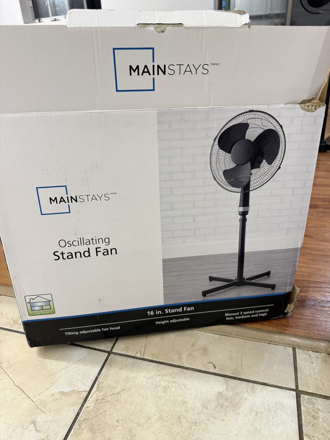 Mainstays Oscillating Stand Fan - 16 inch - photo 2