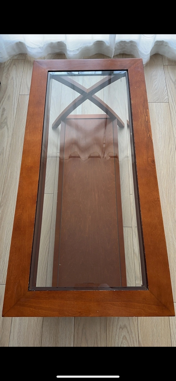 Wood and Glass Coffee Table