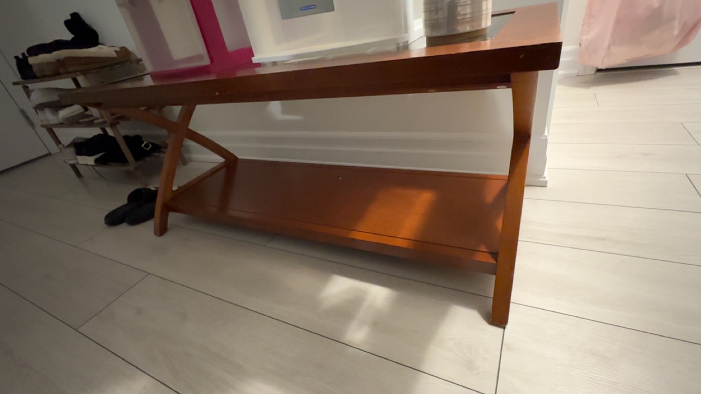 Wood and Glass Coffee Table - photo 2